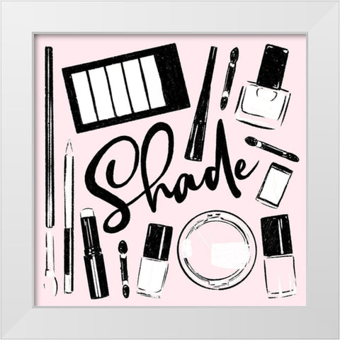 Shade Of Pink White Modern Wood Framed Art Print by Villa, Mlli