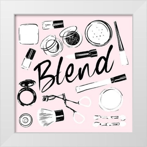 Blend Of Pink White Modern Wood Framed Art Print by Villa, Mlli