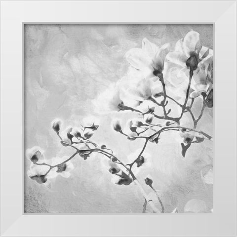 Tree of White Flowers BW 1 White Modern Wood Framed Art Print by Villa, Milli