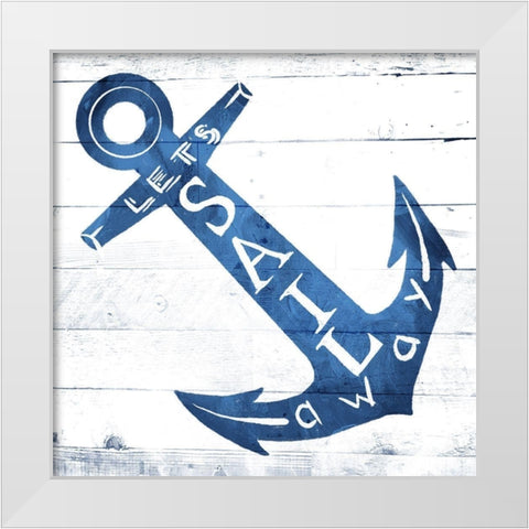 Let Sail Away White Modern Wood Framed Art Print by Villa, Mlli