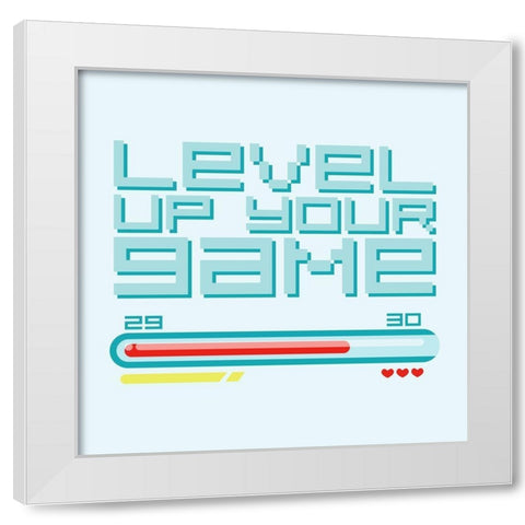 Level Up White Modern Wood Framed Art Print by Villa, Mlli