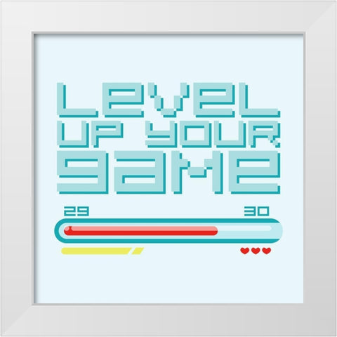 Level Up White Modern Wood Framed Art Print by Villa, Mlli