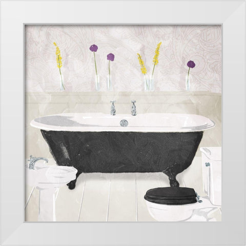 Bathroom Florals Mate White Modern Wood Framed Art Print by Villa, Mlli