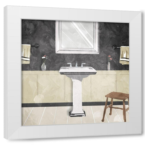 Sink Florals Dark White Modern Wood Framed Art Print by Villa, Mlli