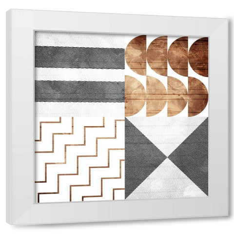 Modern Pattern White Modern Wood Framed Art Print by Villa, Mlli