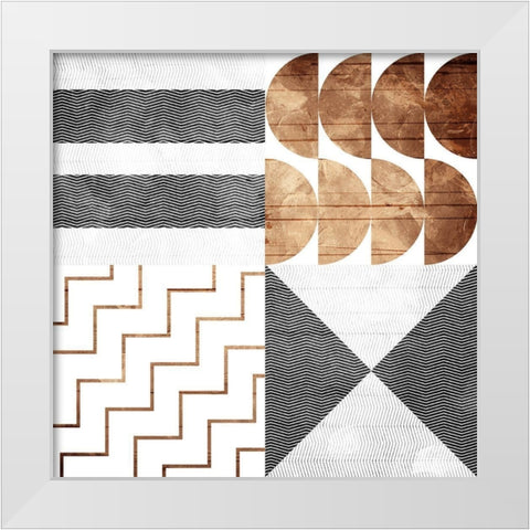 Modern Pattern White Modern Wood Framed Art Print by Villa, Mlli