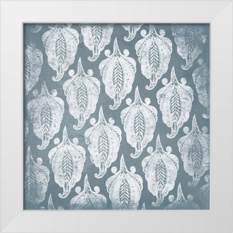 Floral Muted Pattern White Modern Wood Framed Art Print by Villa, Mlli