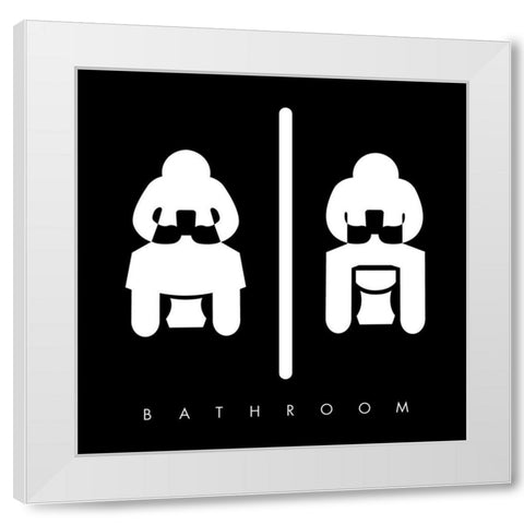 Sitting Bathroom Time Reverse White Modern Wood Framed Art Print by Villa, Mlli