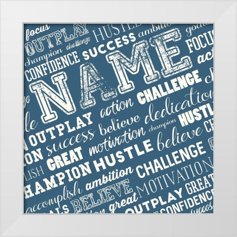 Full Of Sports Words White Modern Wood Framed Art Print by Villa, Mlli