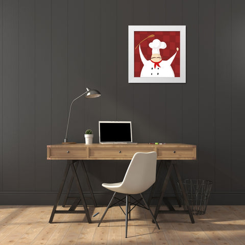Spoon Chef Traditional White Modern Wood Framed Art Print by Villa, Mlli