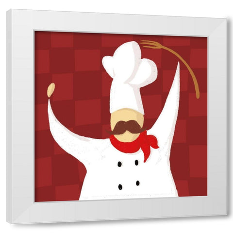 Fork Chef Traditional White Modern Wood Framed Art Print by Villa, Mlli
