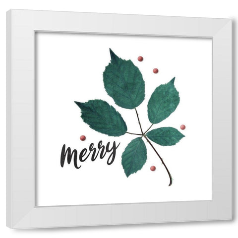 Merry Leaves White Modern Wood Framed Art Print by Villa, Mlli