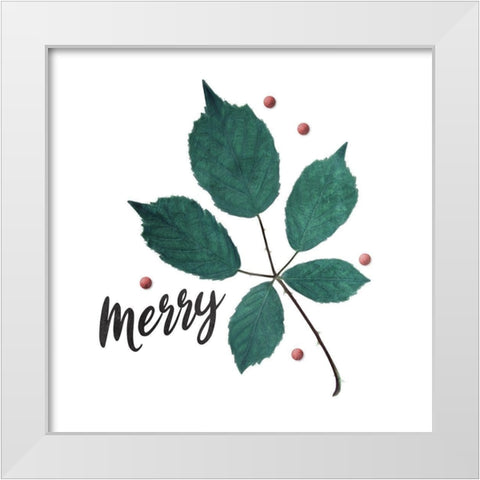 Merry Leaves White Modern Wood Framed Art Print by Villa, Mlli