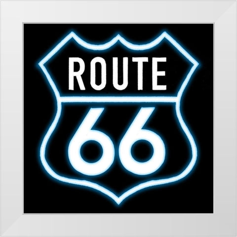 Route Neon White Modern Wood Framed Art Print by Villa, Mlli