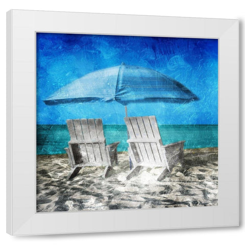 Enjoying The Shade White Modern Wood Framed Art Print by Villa, Mlli