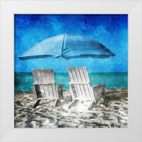 Enjoying The Shade White Modern Wood Framed Art Print by Villa, Mlli