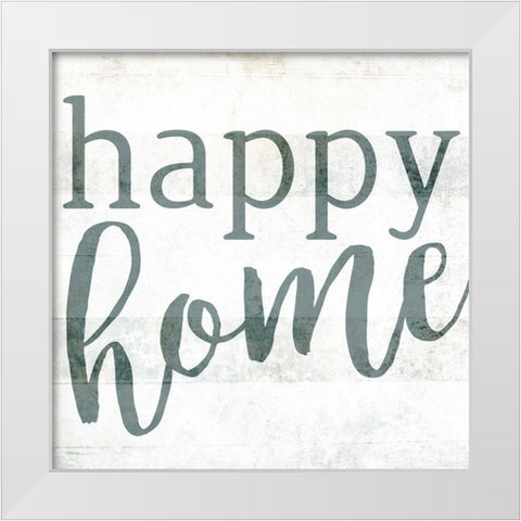 Happy Home Simpler White Modern Wood Framed Art Print by Villa, Mlli