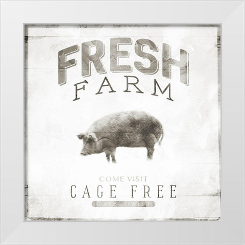 Fresh Pig White Modern Wood Framed Art Print by Villa, Mlli