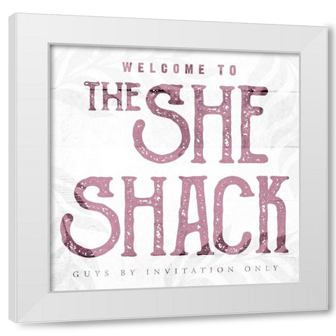 The She Shack White Modern Wood Framed Art Print by Villa, Mlli
