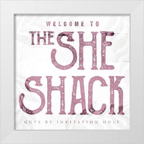 The She Shack White Modern Wood Framed Art Print by Villa, Mlli