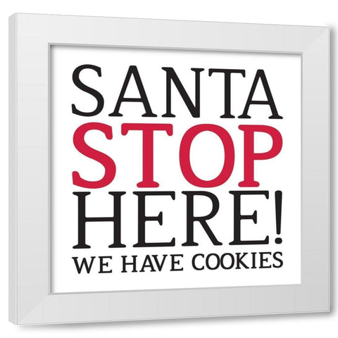 Santa Stop White Modern Wood Framed Art Print by Villa, Milli