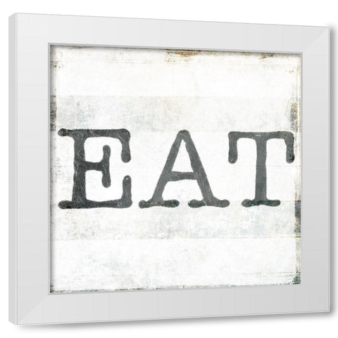 Eat White Modern Wood Framed Art Print by Villa, Milli