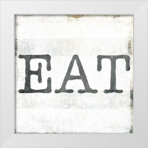 Eat White Modern Wood Framed Art Print by Villa, Milli