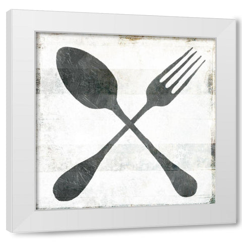 Eating Utensils White Modern Wood Framed Art Print by Villa, Milli