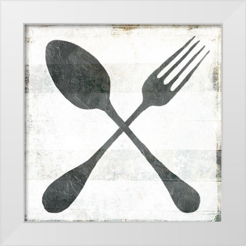 Eating Utensils White Modern Wood Framed Art Print by Villa, Milli