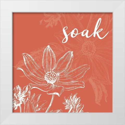 Soak Flower White Modern Wood Framed Art Print by Villa, Milli