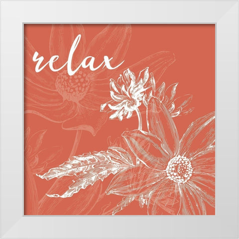 Relax Flower White Modern Wood Framed Art Print by Villa, Milli