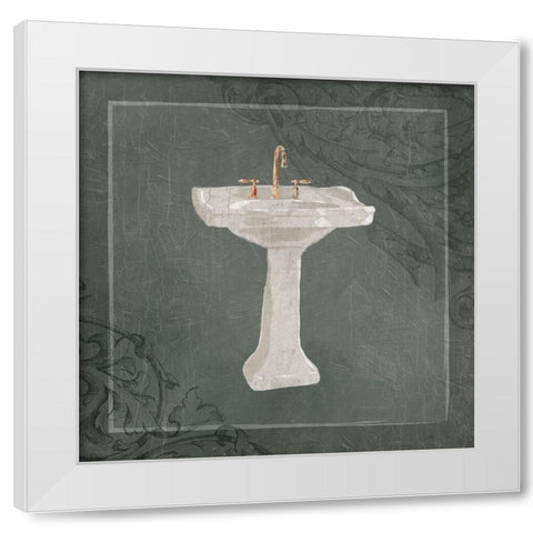 Victorian Muted Green Sink White Modern Wood Framed Art Print by Villa, Milli