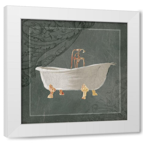 Victorian Muted Green Bathtub White Modern Wood Framed Art Print by Villa, Milli