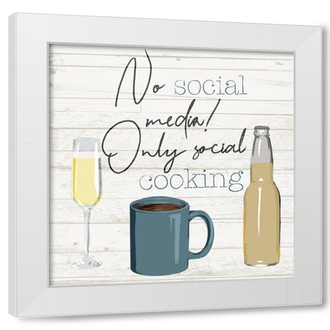 No Social Media White Modern Wood Framed Art Print by Villa, Milli