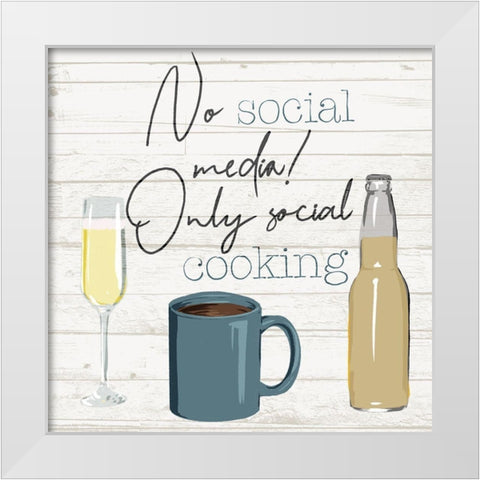 No Social Media White Modern Wood Framed Art Print by Villa, Milli