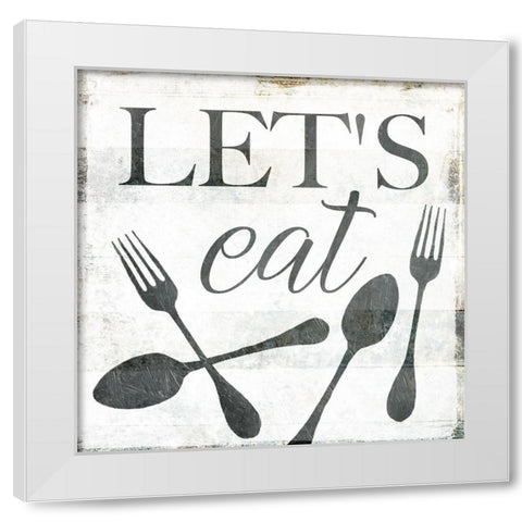 Lets Eat White Modern Wood Framed Art Print by Villa, Milli