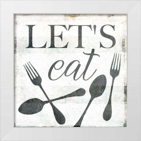 Lets Eat White Modern Wood Framed Art Print by Villa, Milli