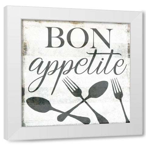 Bon Appetite White Modern Wood Framed Art Print by Villa, Milli