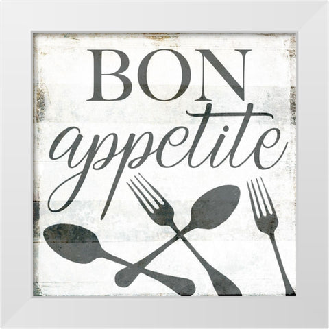 Bon Appetite White Modern Wood Framed Art Print by Villa, Milli