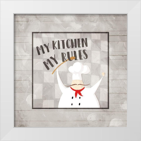 My Kitchen White Modern Wood Framed Art Print by Villa, Milli