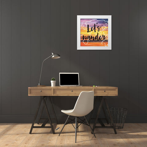 Lets Wander White Modern Wood Framed Art Print by Villa, Milli