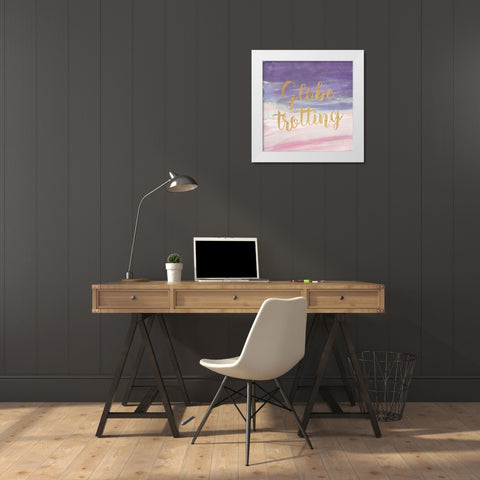 Globe Trotting White Modern Wood Framed Art Print by Villa, Milli