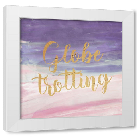 Globe Trotting White Modern Wood Framed Art Print by Villa, Milli
