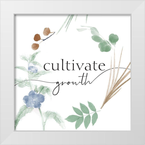 Cultivate Growth White Modern Wood Framed Art Print by Villa, Milli