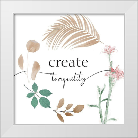 Create Tranquility White Modern Wood Framed Art Print by Villa, Milli