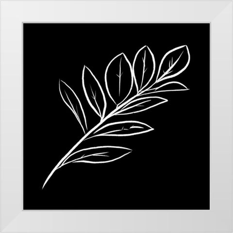Simple Black flower White Modern Wood Framed Art Print by Villa, Milli