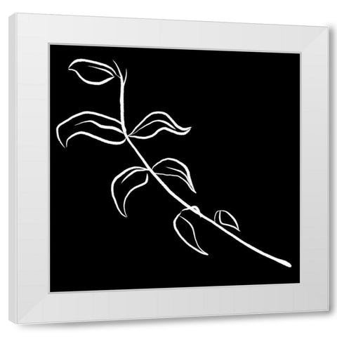 Simple Black flower 2 White Modern Wood Framed Art Print by Villa, Milli