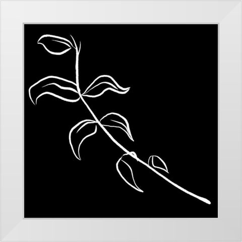 Simple Black flower 2 White Modern Wood Framed Art Print by Villa, Milli