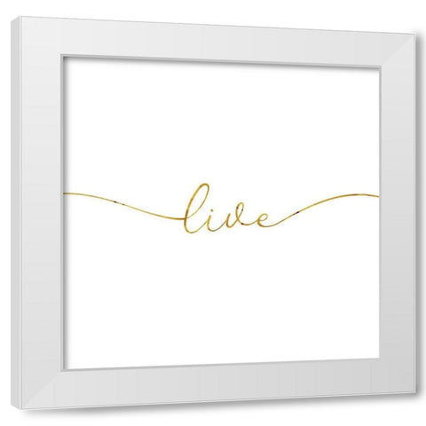 Gold Live White Modern Wood Framed Art Print by Villa, Milli
