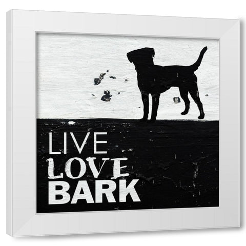 Live Love Bark White Modern Wood Framed Art Print by Villa, Milli